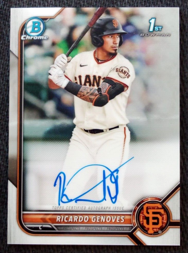 2022 Bowman Chrome #CPA-RGV Ricardo Genoves San Francisco Giants RC AUTO