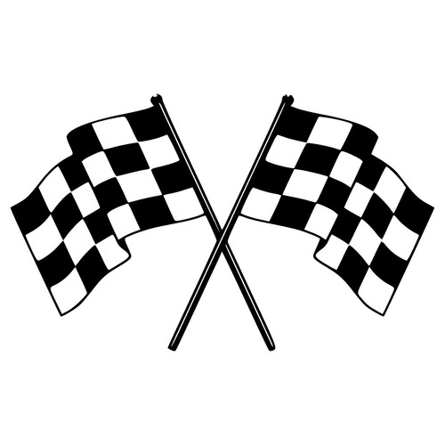 CHECKERED FLAGS Vinyl Sticker - Racing Motocross BMX Team Garage - Die Cut Decal - Afbeelding 1 van 5