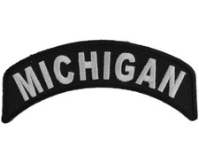 Michigan Biker Rocker Sew on Iron on Embroidered Patch 4" x 1.3/4" 