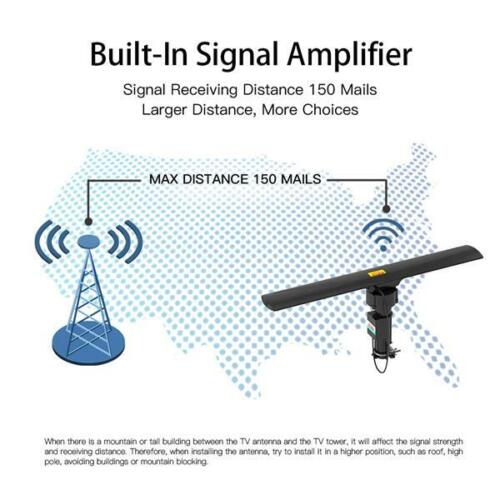 990 Miles Outdoor Amplified TV Antenna 1080P 4K HDTV 30dB UHF/VHF 360° Rotation - Bild 4 von 11