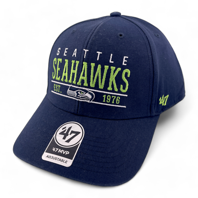NEW '47 Brand Seattle Seahawks NFL Navy Blue Center Line MVP