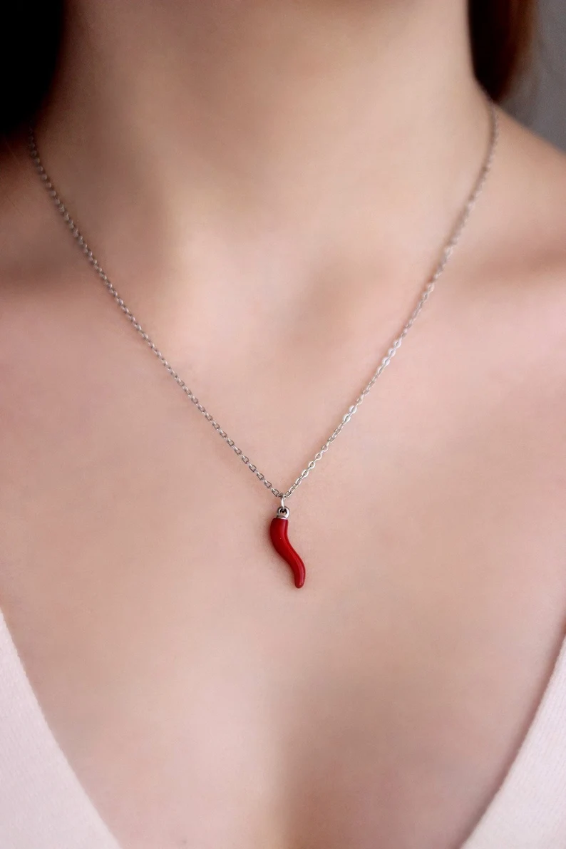 Collana Sacro Cuore Con Corno E Mano - Portafortuna In Acciaio Inox 316L | Donna E Uomo | Confezione Regalo - Foto 7