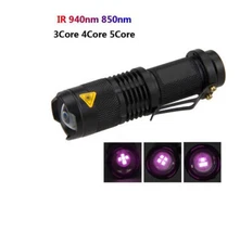 Zoomable AA Flashlight Infrared 940nm 850nm 5 Core IR Infrared Night Vision LED