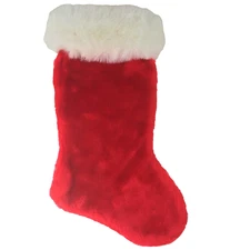 Vintage 2000 Stuffins Plush Stocking Red White Trim Santa Christmas 16 inches