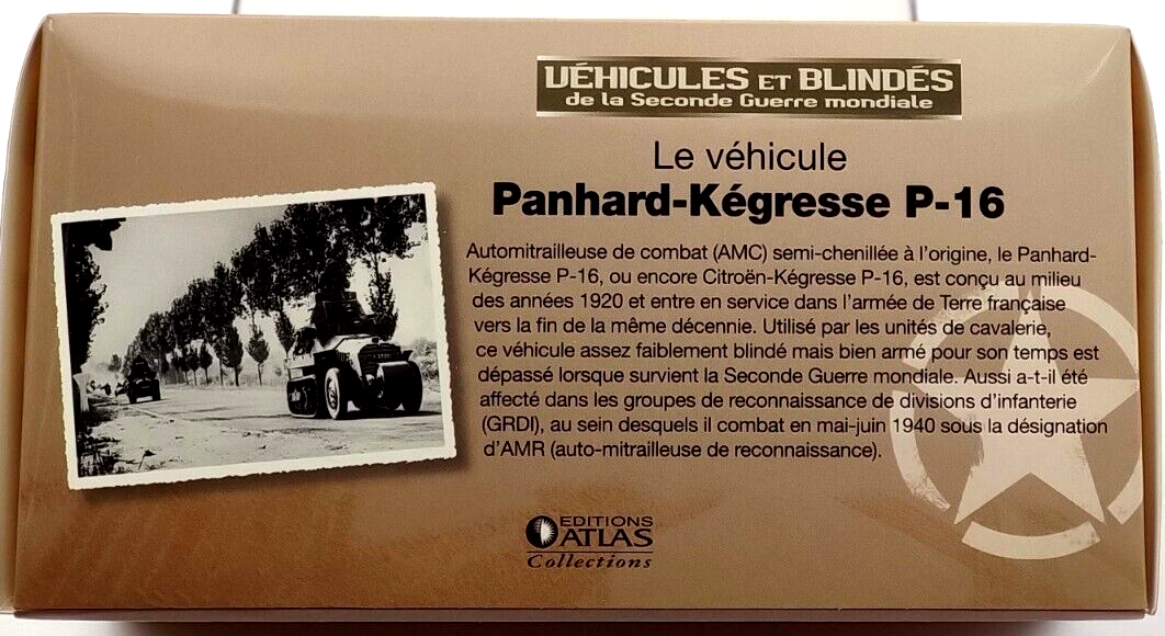ATLAS - VOJENSKÉ VOZIDLO - PANHARD KEGRESSE P-16 - 1:43 ATLAS - VOJENSKÉ VOZIDLO - PANHARD KEGRESSE P-16 - 1:43