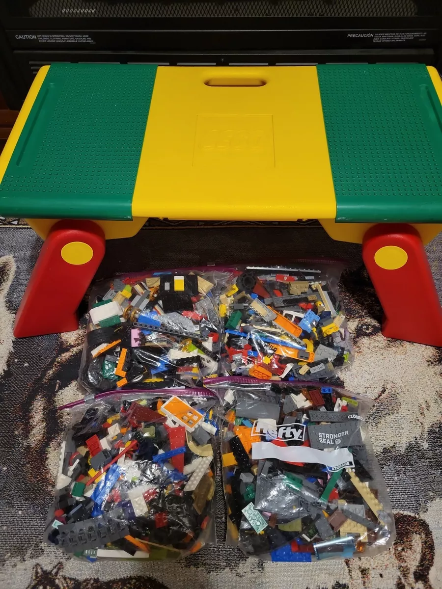 1994 LEGO Building Table Portable Storage and Folding Legs Lap Tray Parts  Lot HH