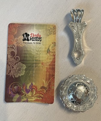 Tandy Leather Silver Concho Set NEW