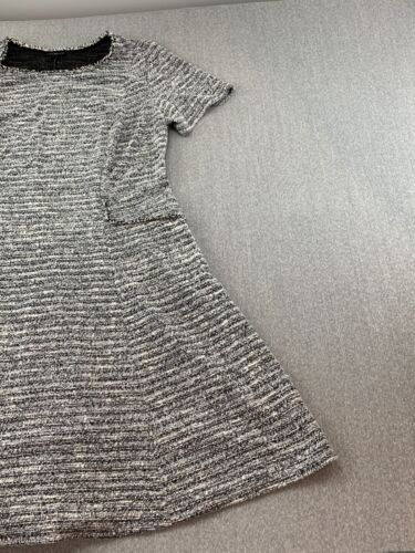 Lane Bryant Knobby Knit A-Line Dress Womens 22/24 Black White Flattering Career - Picture 4 of 12