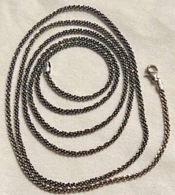 VINTAGE STERLINGSILBER 3 MM MILOR ITALIEN FUNKELNDE KETTE LAGENLOOK HALSKETTE 42''