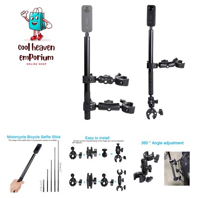 Motorcycle Mount kit for Insta360 One X4 X3 X2 RS- Double Clamps Handlebar Ho...