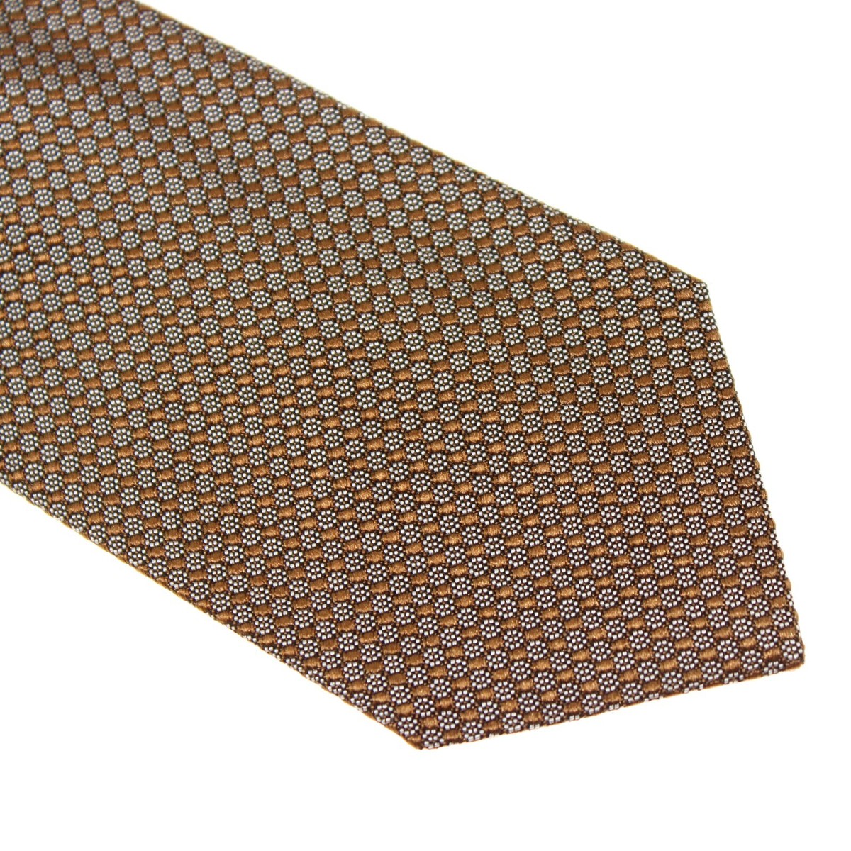 Tom Ford NWT Neck Tie in Brown/White/Black 100% Silk Made in