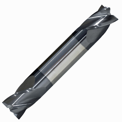 1/8'' 4 Flute Double End Stub Carbide End Mill 30Deg Helix, ALTiN Coated .250''