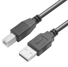 USB 2.0 Cable A Male to B Male 5 Ft. printer cable for USB printer, black