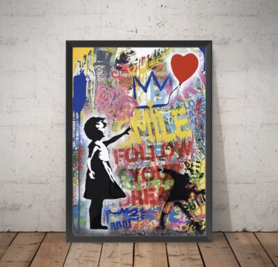 Banksy Funky Monkey Wandbild Poster Druck Geschenk Zuhause Schlafzimmer A4 A3