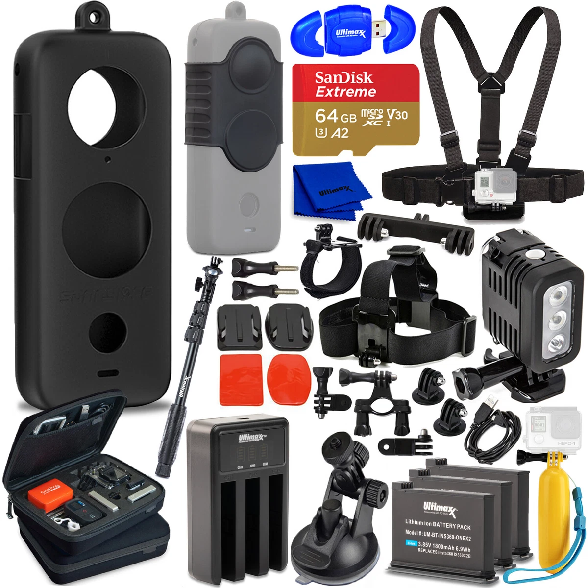 Essential Accessory Bundle for Insta360 ONE X2 Pocket Action Camera