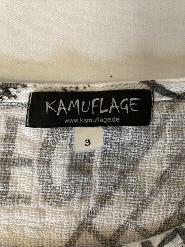 Kamuflage Oversized Linen Tunic - Abstract-Grey/White Short Sleeved - No 3 - XL - Bild 6 von 8