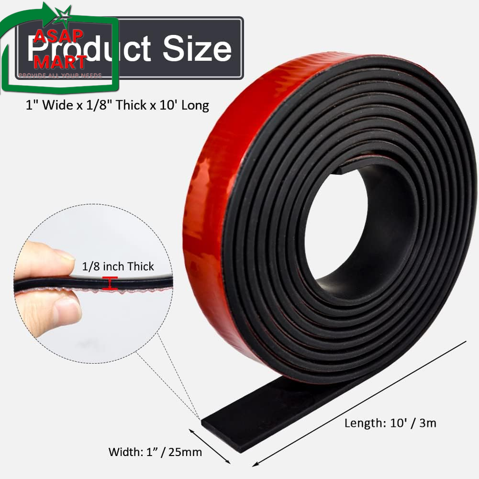 Adhesive Rubber Strips With Adhesive Backing Self Stick Neoprene Solid Rubber Sheets Rolls Strips Gaskets Pads Seals Crafts Protection 2 Wide X 1 8 Thick