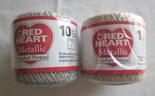 Red Heart Metallic Crochet Thread Size 10  100 Yards / 91 Meters