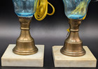 Pair of Vintage Turquoise Oil Lamps — photo 4