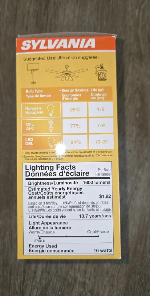 SYLVANIA DOMMABLE 100W LED A21 BULB Equivalent 1600 Lum. Soft white. - Image 2 of 2