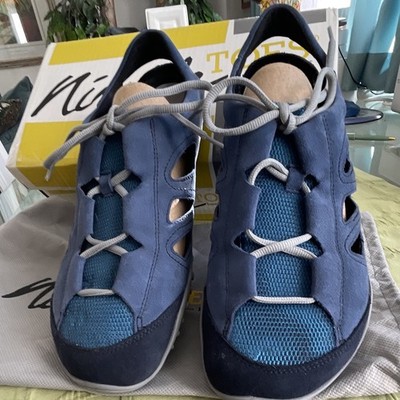 Nimble Toes Sportschuhe Sneaker Leder Blau EU 43 mit Schnürung 