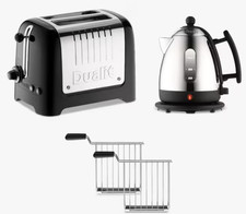 Dualit Lite Kettle & Toaster Set with Sandwich Cages Black