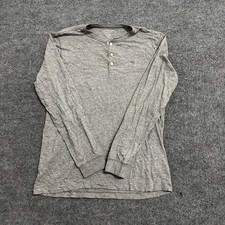 American Eagle Henley Mens Size LT Gray Super Soft Cotton Long Sleeve Standard