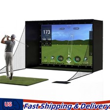 11 X 8 Ft Golf Simulator Enclosure with 4K Ready Impact Screen and Blackout Cage