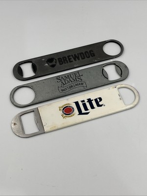 Lot Of 3 Bartender Bar Speed Bottle Openers 7 Sam Adams Miller Lite Brewdog Used