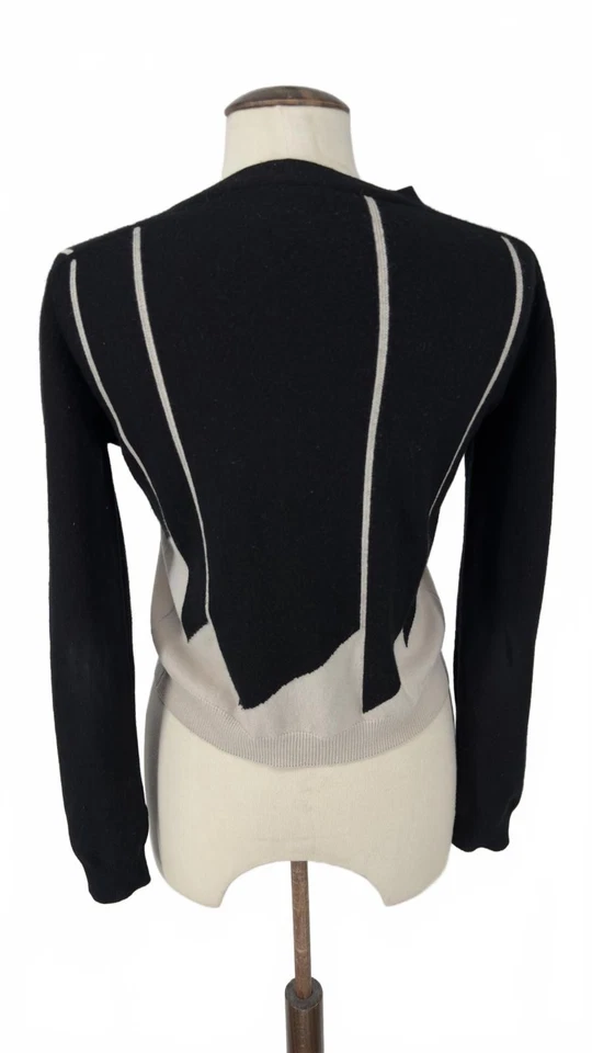 Cárdigan Bottega Veneta negro y beige geométrico 100 % cachemir talla 40 (Reino Unido 8-10) Foto 3 de 4