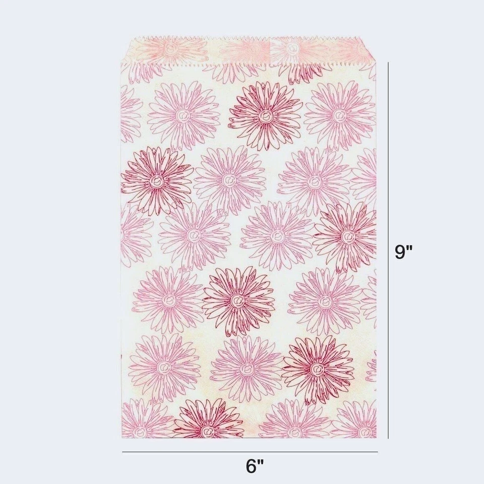 Sacolas de presente de papel plano flor rosa para mercadorias, artesanato, lembrancinhas de festa,... - Imagem 4 de 4