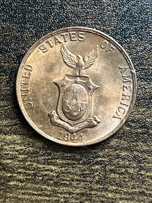1944 Philippines United States One 1 Centavo Uncirculated Actual