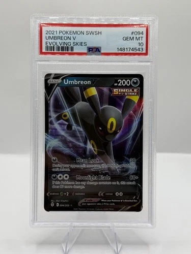 Pokémon TCG PSA GEM MINT 10 Umbreon V 94 Evolving Skies