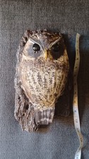 owl art sculpture screech owl home decor hand made