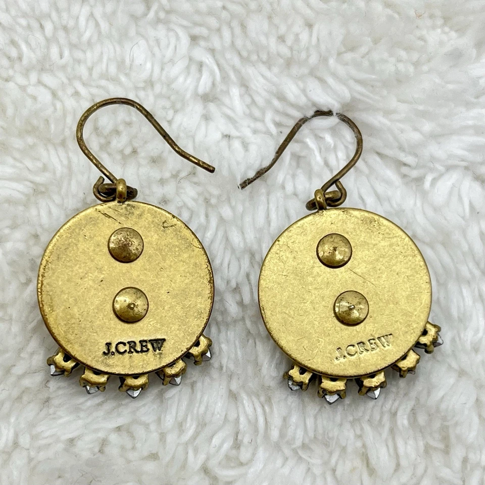 J. Pendientes Perforados Crew Verde Como Nuevo Tono Dorado Boho 1" Foto 3 de 4