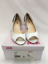 Pink Paradox Finery; Ivory Satin Shoes Beaded Back UK4 (EU37) - Pre-owned