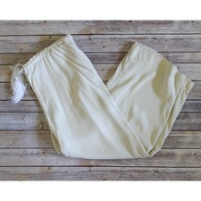 Ralph Lauren Purple Label Pants Womens 1 Ivory Silk Button Fly Wide Leg FLAW