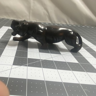 Wood Panther Figurine Sculpture Collectible