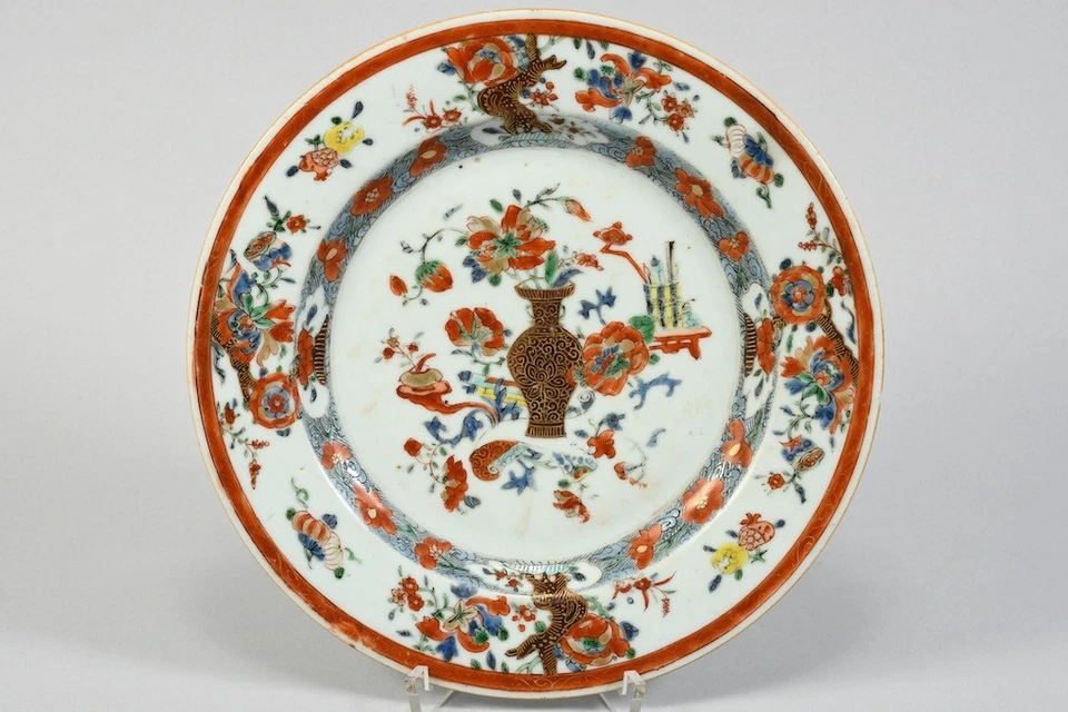 N92Y05- China Imari Porzellan Teller wohl 18.Jh Yongzheng