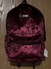 Victoria’s Secret ROSA Mochila Campus Borgoña Terciopelo Escuela Universitaria Portátil Nuevo