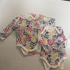 Lot Of 2 Long Sleeve Floral Print Bodysuits. Size 0-3 Months Wonder Nation new 