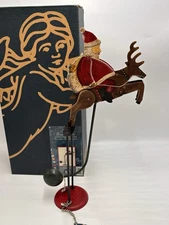 Authentic Models Santa Reindeer Metal Balancing Toy, Vintage 1990s