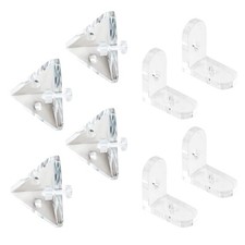 Acrylic Corner Bracket, Clear 3-Hole Right Angle Joint Brace and L-Shape 90 D...