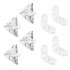 Acrylic Corner Bracket, Clear 3-Hole Right Angle Joint Brace and L-Shape 90 D...