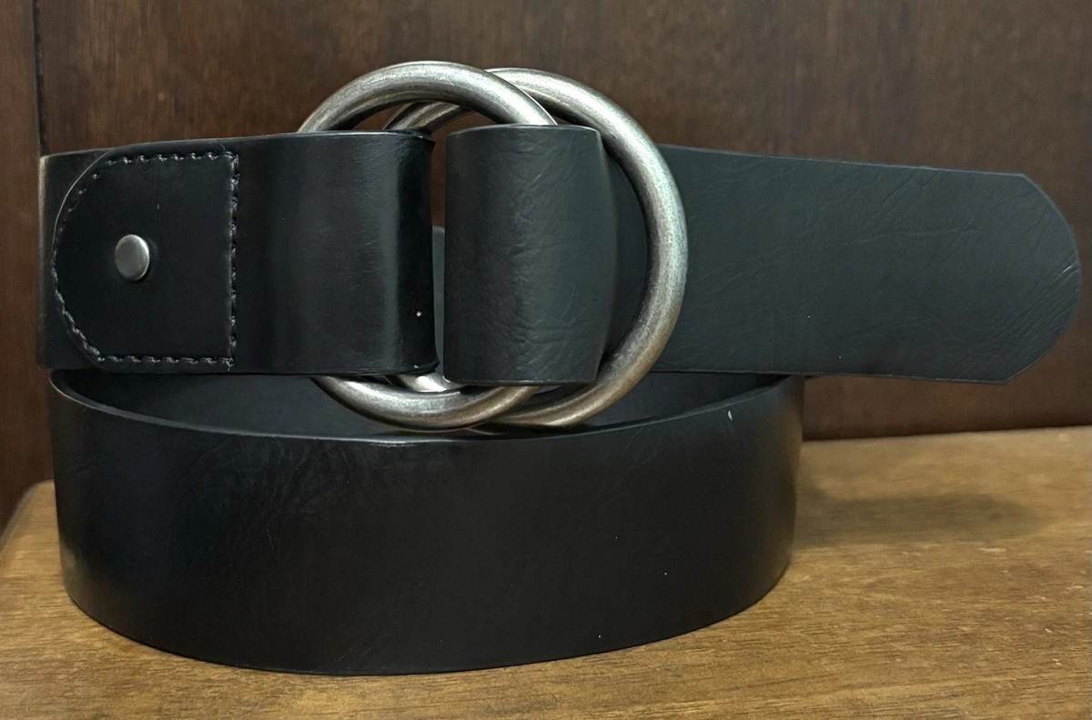Steve Madden Wide Black Studded Leather Belt - Women\'s Size 33 Steve Madden Black Solid Belts for Women for sale | eBay main image 2