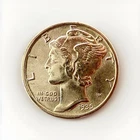 1935 MERCURY DIME LUSTROUS GEM UNCIRCULATED FULL SPLIT BANDS FB MS