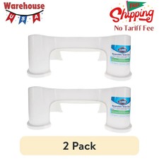 2 Pack Antimicrobial Reversible Toilet Stool Elevated Support White 250 lb Limit