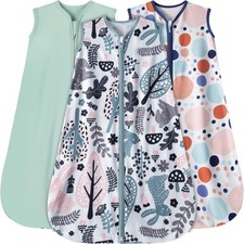 Baby Sleep Sack 0-6 Months 3 Pack Baby Wearable Blanket 100 Rayon Cotton 2-W...