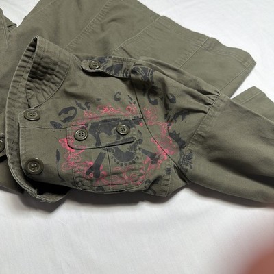 Vintage Y2K Morbid Threads ( Hot Topic) Goth Military Style Jacket