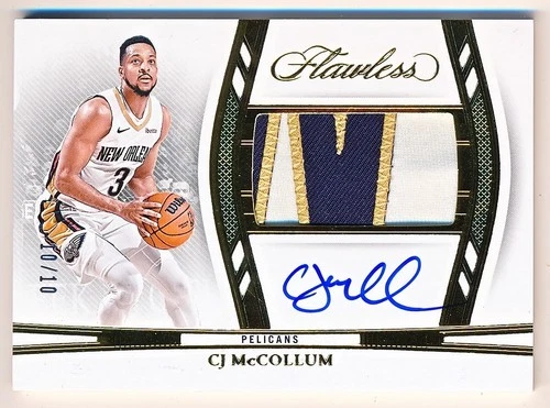 2023-24 Flawless CJ McCollum Horizontal Gold Patch Auto #HPA-CJM (10/10)